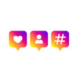 social media modern like follower hashtag vector image