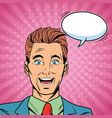businessman talking pop art cartoon vector image