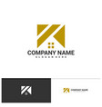 letter k with house logo template creative vector image