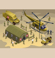 military field hospital isometric vector image vector image