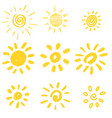 set design elements funny doodle sun vector image
