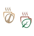 two cups of steaming beverages vector image