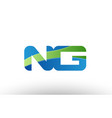 blue green ng n g alphabet letter logo vector image vector image