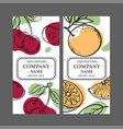 cherry and orange label templates vintage sketch vector image vector image