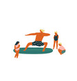 surf lesson with teacher teaching kids surfing vector image vector image