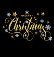 christmas greeting card merry lettering vector image vector image