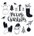 hand drawn christmas objects vector image vector image