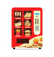 hot food automatic vending machine with sausage vector image