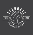 vintage volleyball label emblem or logo vector image