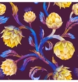 watercolor art nouveau artichoke pattern vector image