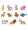 animals cartoon collection vector image