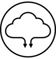 icon service cloud data storage simple vector image vector image