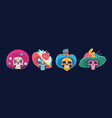 mexican characters skulls sugar skull face vector image vector image
