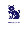 minimal and abstract logo of cat icon vector image vector image