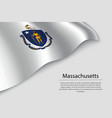 wave flag of massachusetts is a state united vector image