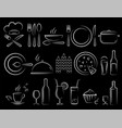 chalk hand draw restaurant food icons set vector image vector image