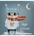 cute winter owl vector image