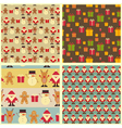 set of christmas seamless vintage backgrounds vector image