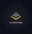 square layer geometry company gold logo vector image