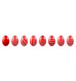 colorful easter eggs isolated on white background vector image vector image