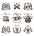 set of vintage beer brewery emblems vector image vector image