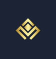 shape line square abstract company gold logo vector image vector image