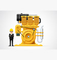 industrial engine machinery factory engineering vector image vector image