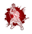 samurai warrior with weapon bushido vector image