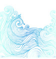 blue and dark decorative doodles waves vector image