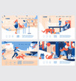 concept banners collection with people and pets vector image