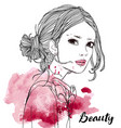 portrait of young beautiful woman vector image