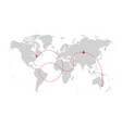 airplane route world map vector image