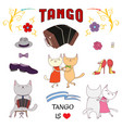 argentine tango design elements vector image