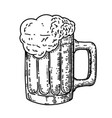 beer mug in engraving style design element vector image