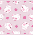 cute piglet themed seamless pattern vector image vector image