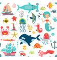 sea seamless pattern vector image