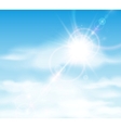 sun is shining behind the clouds vector image vector image