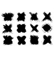 black abstract brush strokes isolated on white vector image