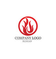 fire flame logo template icon oil gas and energy vector image vector image