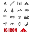 grey camping icon set vector image