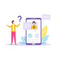 online assistant support service and call center vector image