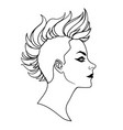 punk girl with mohawk haircut vector image
