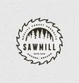 sawmill logo retro styled woodwork emblem vector image