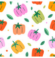 bell pepper seamless pattern hand drawn doodles vector image