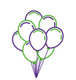 bunch of birthday balloons for party vector image