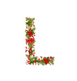 christmas floral tree letter l vector image
