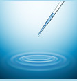 falling drops from the pipette vector image vector image
