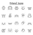 friend icon set in thin line style vector image vector image