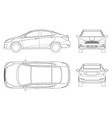 set of sedan cars in outline compact hybrid vector image vector image