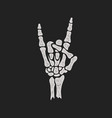 skeleton hand rock gesture t-shirt design vector image